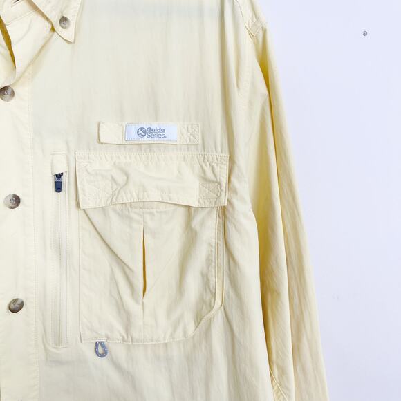 Guide Series Long Sleeve Button Front Fishing Shirt Mens Large L Light Yellow - Picture 4 of 9
